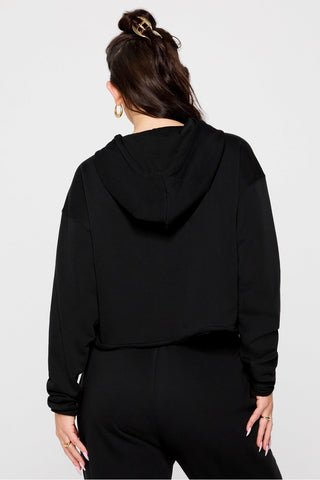 year round terry cropped hoodie