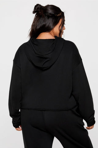year round terry cropped hoodie