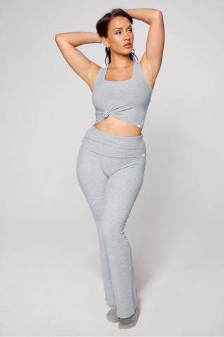 soft rib foldover pant