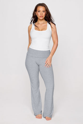 soft rib foldover pant