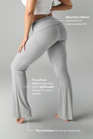 soft rib foldover pant
