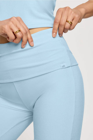 soft rib foldover pant