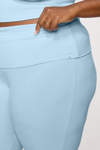 soft rib foldover pant