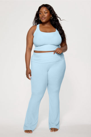 soft rib foldover pant