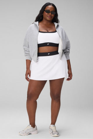 year round terry cropped full-zip hoodie