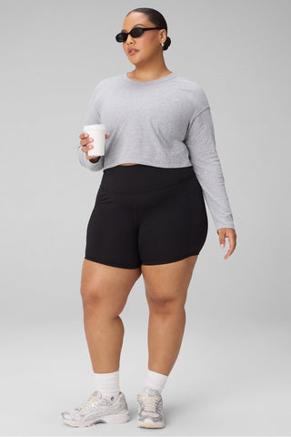 100% cotton boxy long sleeve tee