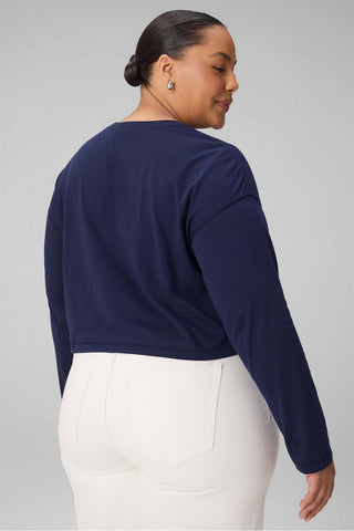 100% cotton boxy long sleeve tee