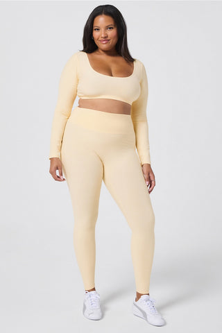 luxe360 heatherflex long-sleeve crop top