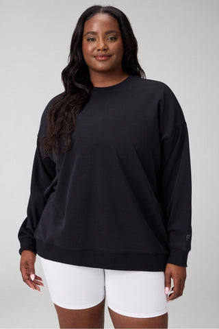 year round terry oversized crew neck sweatshirt