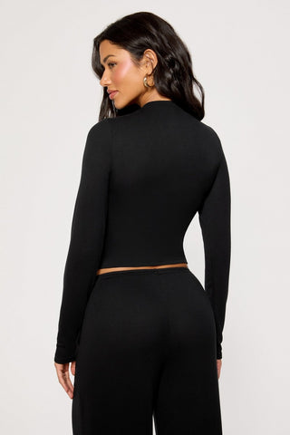 soft rib long sleeve henley