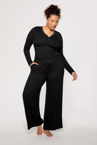 soft rib long sleeve henley