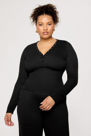 soft rib long sleeve henley