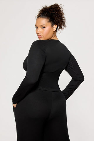 soft rib long sleeve henley