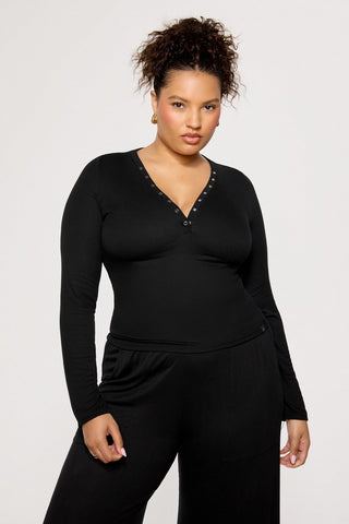 soft rib long sleeve henley