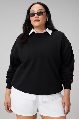 cozy fleece crew neck sweatshirt