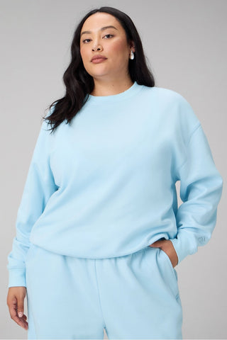 cozy fleece crew neck sweatshirt