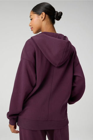 cozy fleece oversized zip up hoodie