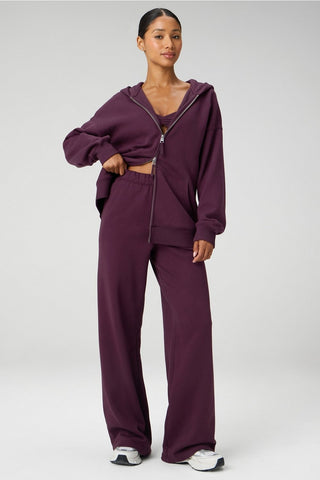 cozy fleece oversized zip up hoodie