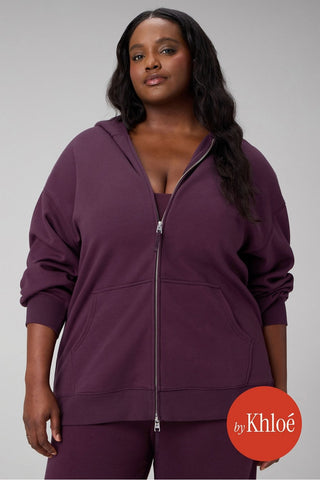 cozy fleece oversized zip up hoodie