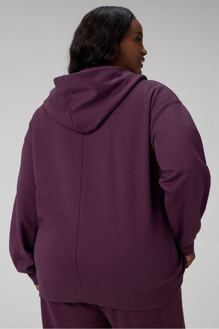 cozy fleece oversized zip up hoodie
