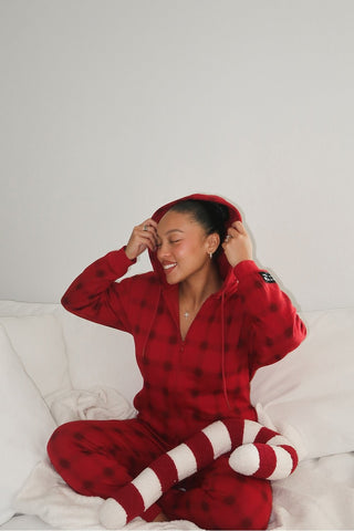 cozy fleece hooded onesie