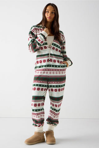 cozy fleece hooded onesie