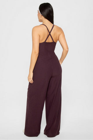 cloud jersey wide leg onesie