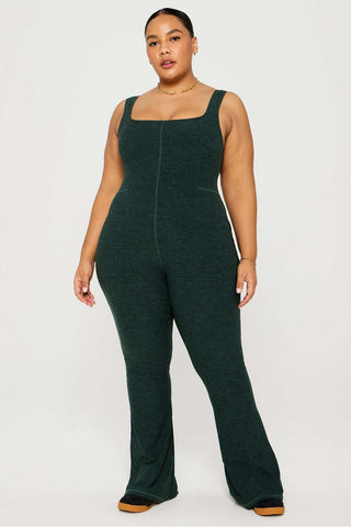heatherflex kick flare jumpsuit