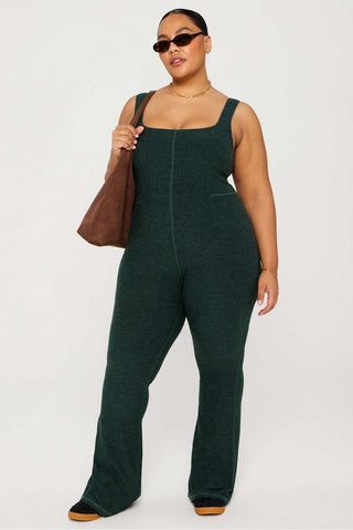 heatherflex kick flare jumpsuit
