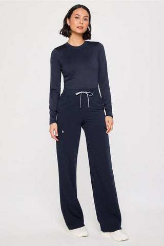 high-rise wide leg scrub pant