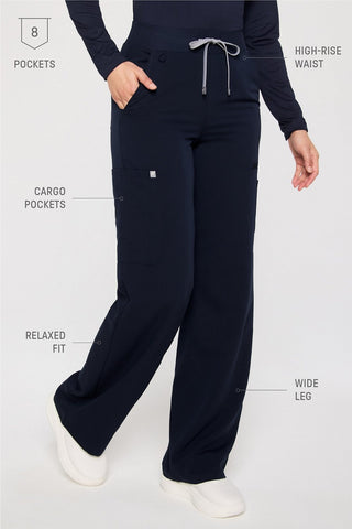 high-rise wide leg scrub pant
