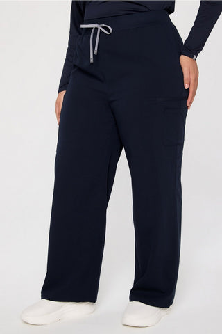 high-rise wide leg scrub pant