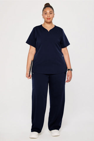 high-rise wide leg scrub pant
