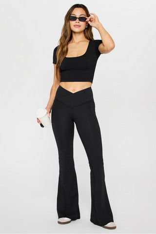 oasis pureluxe high-waisted crossover flare