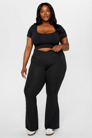 oasis pureluxe high-waisted crossover flare