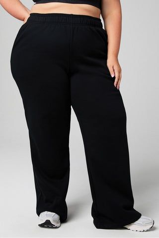 cozy fleece wide leg sweatpant