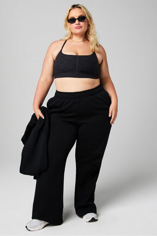 cozy fleece wide leg sweatpant