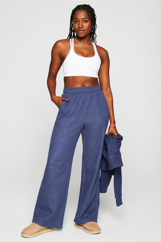 cozy fleece wide leg sweatpant