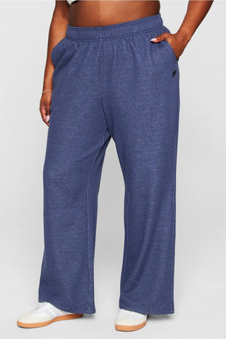 cozy fleece wide leg sweatpant