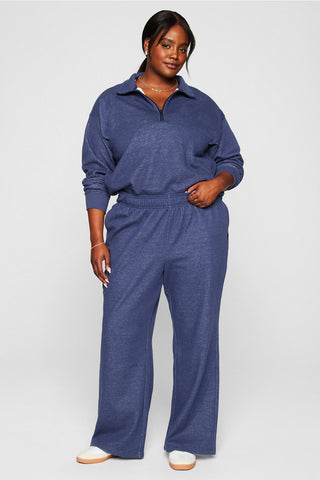 cozy fleece wide leg sweatpant