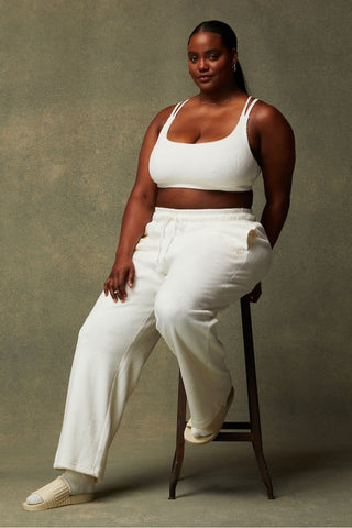 cozy cord high-waisted wide leg pant