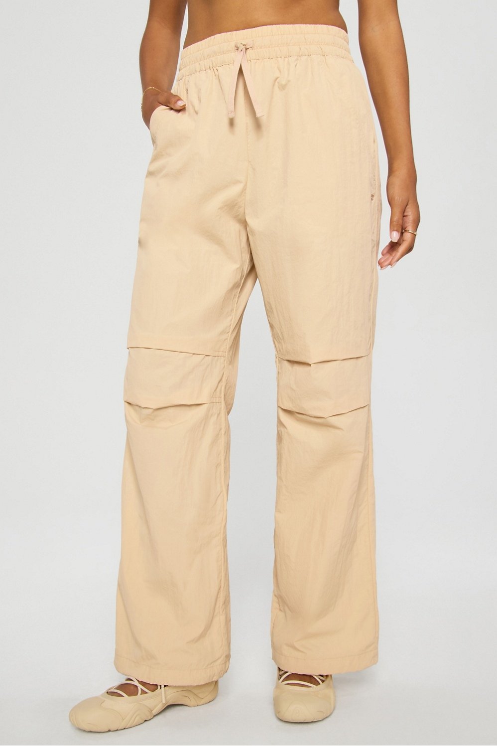 woven crinkle pant