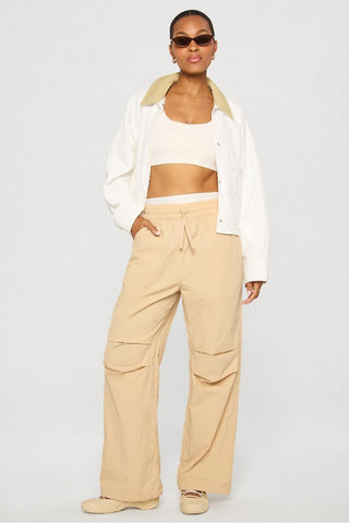 woven crinkle pant