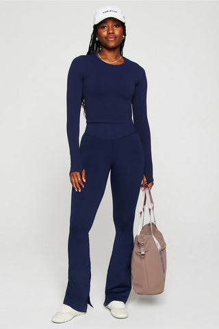 sleek seamless high-waisted flare pant