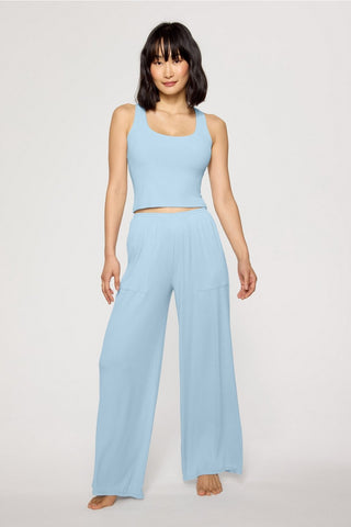 soft rib wide leg pant