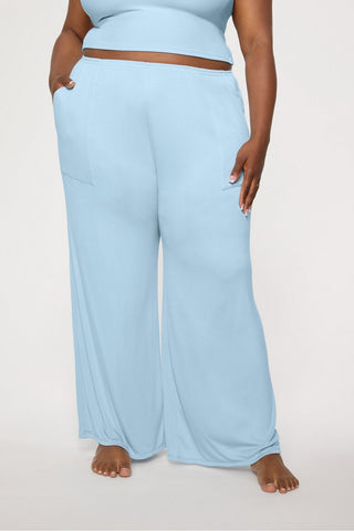 soft rib wide leg pant