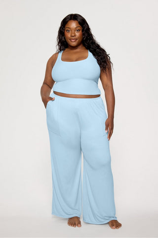 soft rib wide leg pant