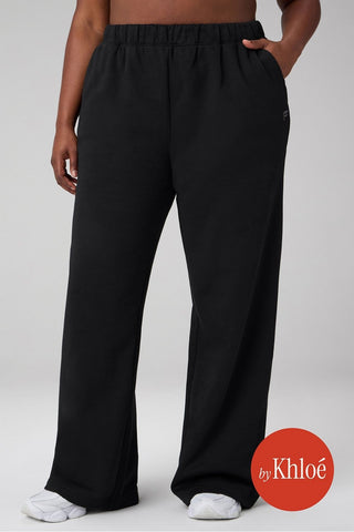 cozy fleece wide leg sweatpant