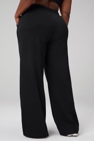 cozy fleece wide leg sweatpant