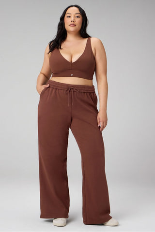 cozy fleece wide leg sweatpant